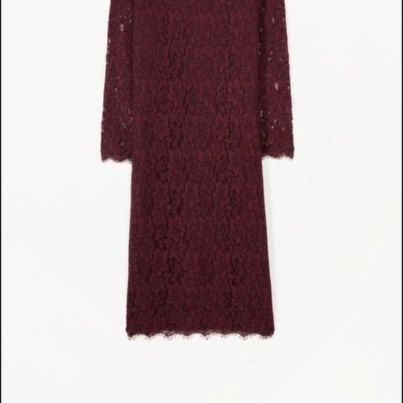 Aritzia Babaton Maroon Rafael Lace Dress Sz 6 - Picture 11 of 11